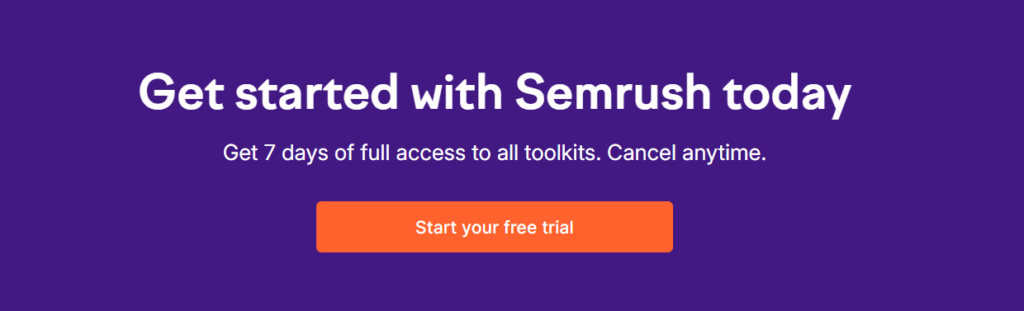 semrush free trial